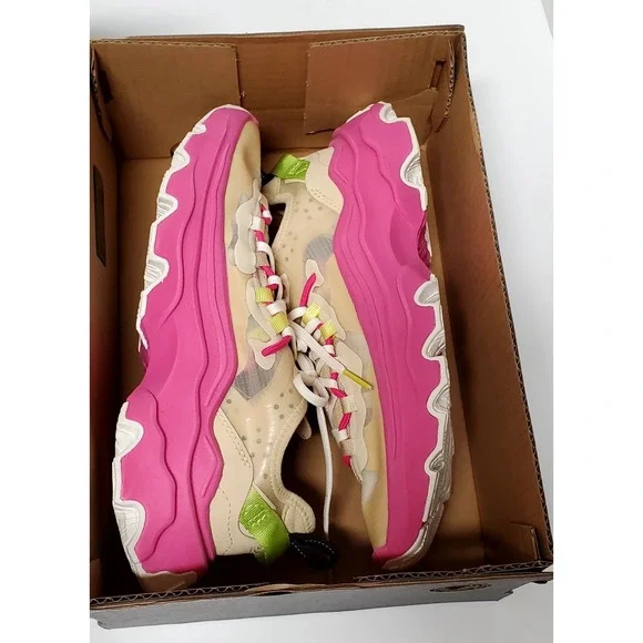 Sorel Sneakers Kinetic Breakthru Tech Lace 7.5 Bleached Ceramic & Fucshia Shoes - Picture 11 of 13
